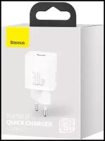 Зарядное устройство Baseus Super Si Quick Charger Type-C 30W EU, белое (CCSUP-J02)