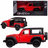 Машина металлическая RMZ City серия 1:32 Jeep Wrangler Rubicon 2021, закрытый верх, красный цвет, двери открываются