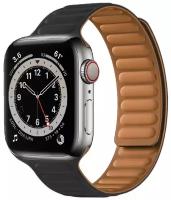 Силиконовый ремешок на магнитной застежке для Apple Watch Series 1-8 - 42/44/45 мм (черный)