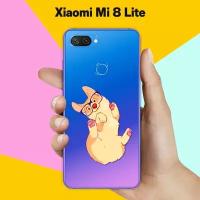 Силиконовый чехол на Xiaomi Mi 8 Lite Корги в очках / для Сяоми Ми 8 Лайт