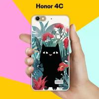 Силиконовый чехол на Honor 4C Черный кот / для Хонор 4Ц