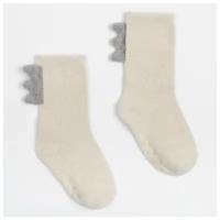 Носки детские махровые со стопперами MINAKU, цвет белый, размер 14-16 см
