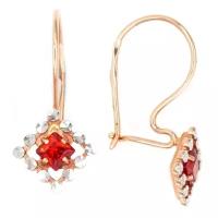 The Jeweller Детские серьги из золота с фианитами квадратной формы 12-0599