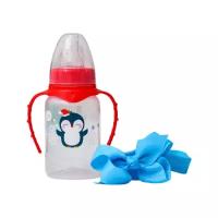 Mum&Baby Набор для малышки Пингвиненок: бутылочка для кормления 150 мл и повязка на голову, с рождения