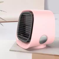 Мини Кондиционер - вентилятор Air Cooler Storm Arctic. 3 скорости и ночная подсветка. Розоый корпус. Водяное охлаждение и увлажнение