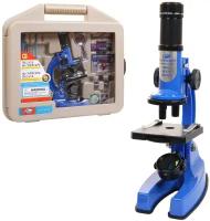 Набор для опытов EASTCOLIGHT с микроскопом в чемоданчике, синий 90101m