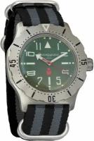 Мужские наручные часы Восток Командирские 350746-black-grey, нейлон, серый/черный