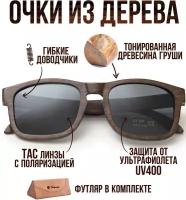 "Sahara Br Black" от Timbersun, деревянные солнцезащитные черные мужские прямоугольные очки с поляризацией ручной работы