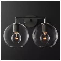 Бра Rh Utilitaire Globe Shade Double Sconce Black 123272-22 44.540