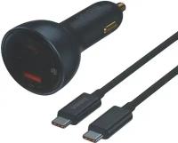 Зарядное устройство Baseus Digital Display PD3.1 Dual U+C 140W + кабель Type-C Black CGZX070001