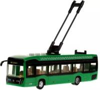 Технопарк Городской троллейбус 19 см, 3 кнопки, свет и звук, пластик КАМТRОLL-20РL-GN с 3 лет