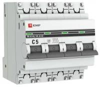 Выключатель автоматический ВА47-63 5А 4п четырехполюсный (C) mcb4763-4-05C-pro EKF PROxima