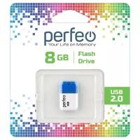 USB флешка Perfeo USB 8GB M04 Blue белый/голубой