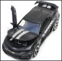 Машина Chevrolet Camaro 1:24 со светом-звуком-дымом 21 см черная