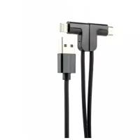 Hoco X12 Кабель Micro-USB Lightning, 1м черный