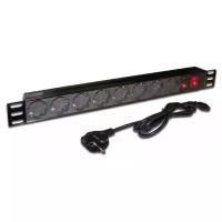 Блок розеток Lanmaster TWT-PDU19-10A8P-1.8 черный 8 розеток 1.8 м