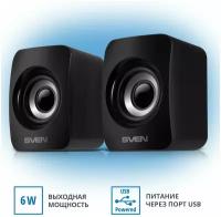 Компьютерная акустика SVEN 130, черный (6 Вт, питание USB)