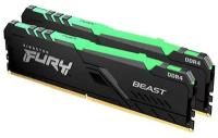 Модуль памяти 32GB Kingston DDR4 3733 DIMM FURY Beast Black RGB Gaming Memory KF437C19BB1AK2/32 Non-ECC, CL19, 1.35V, 1Gx8 (Kit of 2), RTL (318982)