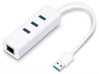 USB концентратор/ USB 3.0 to Gigabit Ethernet Network Adapter with 3-Port USB 3.0 Hub, 1 USB 3.0 connector, 1 Gigabit Ethernet port, 3 USB 3.0 ports