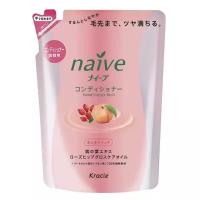 Kracie бальзам-ополаскиватель Naive для сухих волос восстанавливающий с экстрактом персика