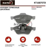 Колодки тормозные Kortex для Renault Megane II перед. к-т OEM 0986494034, 2453501, 410601237R, 7701209100, 7701209670, 7711130086, FDB1866, GDB1687, KT