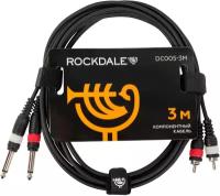 Кабель 2 Mono Jack Male - 2 RCA Male ROCKDALE DC005-3M (3 м)