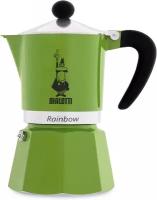 Гейзерная кофеварка Bialetti RAINBOW, 4972 120мл зеленая