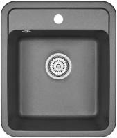 Кухонная мойка кварцевая Granula ST-4202 односекционная квадратная, стандарт, чаша 370x370, цвет черный (4202bl)