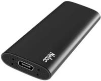 Ssd накопитель Netac Z SLIM Black USB 3.2 Gen 2 Type-C External SSD 128GB, R/W up to 510MB/440MB/s, with USB-C to USB-A cable and USB-A to USB-C adapter 3Y wty (NT01ZSLIM-128G-32BK)