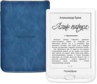 Электронная книга PocketBook 617 Basic Lux 3 Ink 8 ГБ белый с обложкой Blue