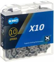 Цепь "KMC" Х-10, 116 зв, цвет. коробка, для 10ск. велосипедов, с замком. 3202639-10