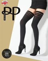 Плотные чулки на широкой силиконовой резинке, Pretty Polly, S-M-L, черный