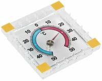 Термометр пластиковый квадратный для комнаты на липучках 7х7см биметалл безопасный