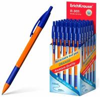 Ручка шариковая Erich Krause R-301 Orange 0.7 мм Цвет чернил Синий 50 шт в упаковке
