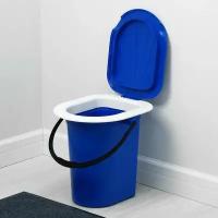Ведро-туалет, h = 38 см, 18 л, съёмный стульчак, синее