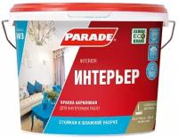 Краска интерьерная акриловая Parade Classic W3 матовая, база А, 5л