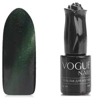 Гель-лак с блестками Vogue Nails кошачий глаз, магнитный, плотный, темный зеленый, 10 мл