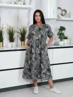 Lovetex.store / Платье женское летнее / листья / размер 56