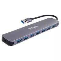 USB-концентратор D-Link DUB-1370/B1A, разъемов: 7, серый