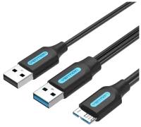 Кабель Vention USB 3.0 AM/micro B, USB 2.0 AM -1м