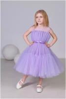 Платье-пачка Светланка, хлопок, нарядное, однотонное, размер 32 (122-128), фиолетовый