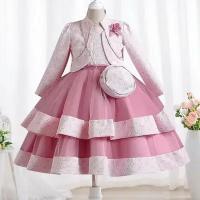 Нарядное платье для девочки, размер 140, розовый