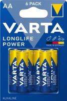 Батарейки АА VARTA LONGLIFE POWER AA, 6 шт, пальчиковые