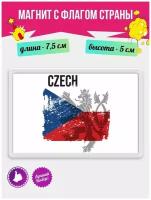 Магнит на холодильник с рисунком Флаг Чехии. Магнитик на доску с рисунком из акрила на подарок
