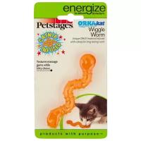 PETSTAGES игрушка для кошек Energize ОPKA-червяк 11 см ороанжевая (1 шт)