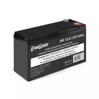 Аккумулятор 12V 6Ah ExeGate HR 12-6 (1224W, клеммы F2+F1-) (EX288653RUS)