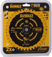 Круг пильный твердосплавный DeWALT DT10303-QZ по дереву EXTREME DEWALT® 184/16 1.65 40 WZ +18°