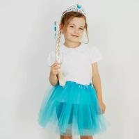 Карнавальный набор "Снежная принцесса", юбка, корона, палочка, коса