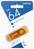USB Flash Drive 64Gb - SmartBuy UFD 2.0 Twist Yellow SB064GB2TWY
