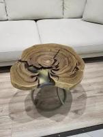 Кофейный столик из массива катальпы и из эпоксидной смолы. Эпоксидный столик лофт из массива дерева